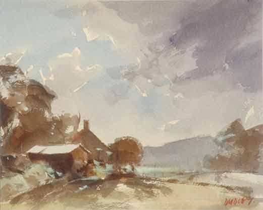 Evening Glow by John Dudley, WC and Gouache 